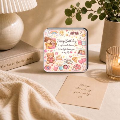 Happy Birthday to My Favourite Human Quote Musical Fridge Magnet with Rechargeable Speaker | Birthday Gift for Best Friend, Girlfriend, Sister | Birthday Return Gift